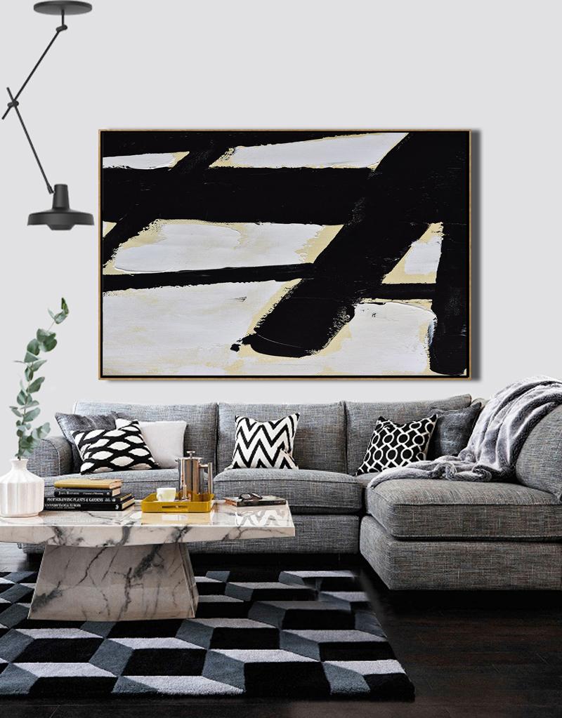 Horizontal Palette Knife Minimalist Art #C43Z